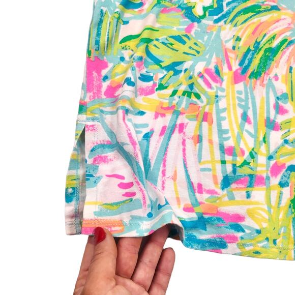 Lilly Pulitzer Dress XS Swim Cover Up Hooded Hoodie Tassel Neon Green Pink - Picture 5 of 15